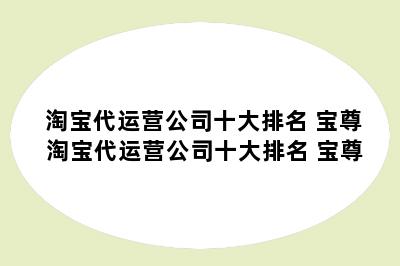 淘宝代运营公司十大排名 宝尊 淘宝代运营公司十大排名 宝尊
